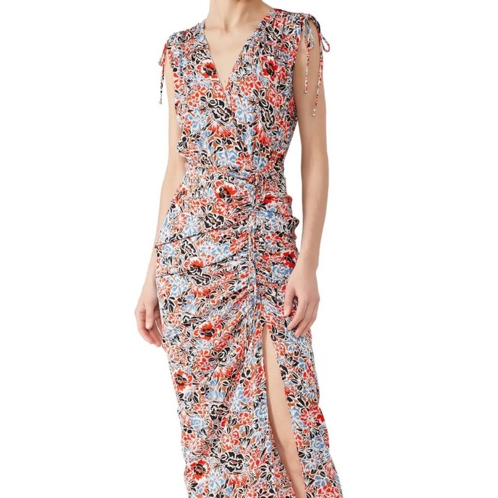 Veronica Beard Teagan ruched multicolored dress. Size 6. Excellent condition